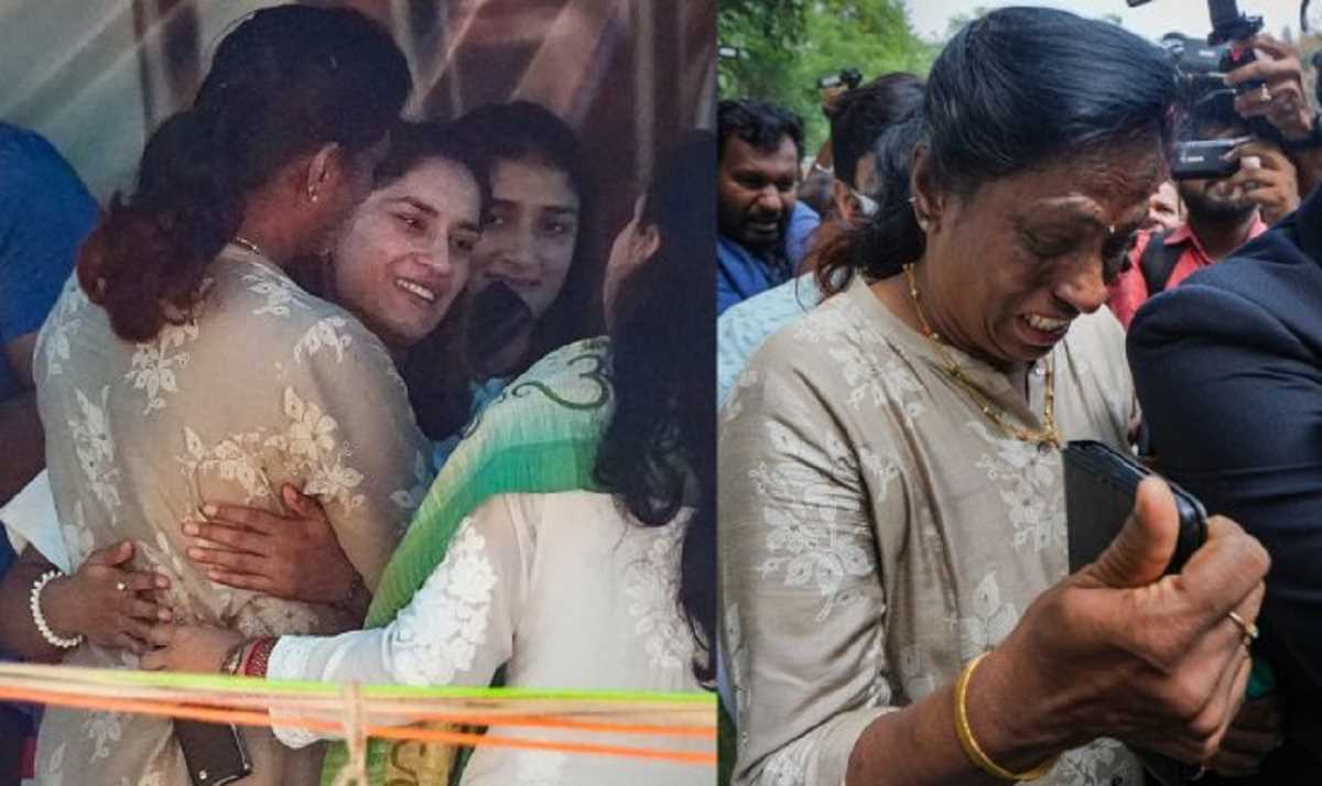 पहलवानोें से मिलने पहुंची पीटी उषा पहलवानोें से मिलने पहुंची पीटी उषा